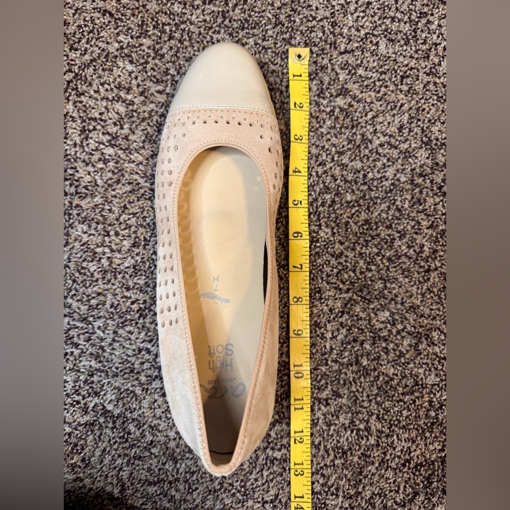 Ara Cream Patent Leather Suede Shoes 1 inch block heel Sz US 9, UK 7 see pics - Picture 12 of 14